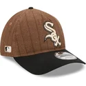 chicago-white-sox-mlb-new-era-9twenty-a-frame-wool-pinstripe-justerbar-brun-og-sort-buet-kasket