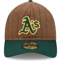 justerbar-brun-og-gron-buet-kasket-9twenty-a-frame-wool-pinstripe-fra-oakland-athletics-mlb-fra-new-era