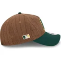 brun-og-gron-justerbar-buet-kasket-9twenty-a-frame-wool-pinstripe-fra-oakland-athletics-mlb-fra-new-era