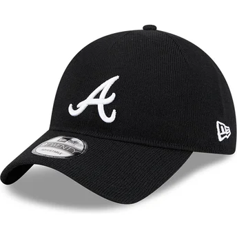 Sort justerbar kurvet kasket 9TWENTY Merino Wool fra Atlanta Braves MLB fra New Era