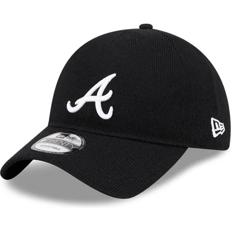 sort-justerbar-kurvet-kasket-9twenty-merino-wool-fra-atlanta-braves-mlb-fra-new-era