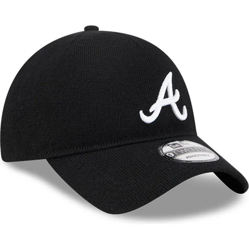 sort-justerbar-kurvet-kasket-9twenty-merino-wool-fra-atlanta-braves-mlb-fra-new-era