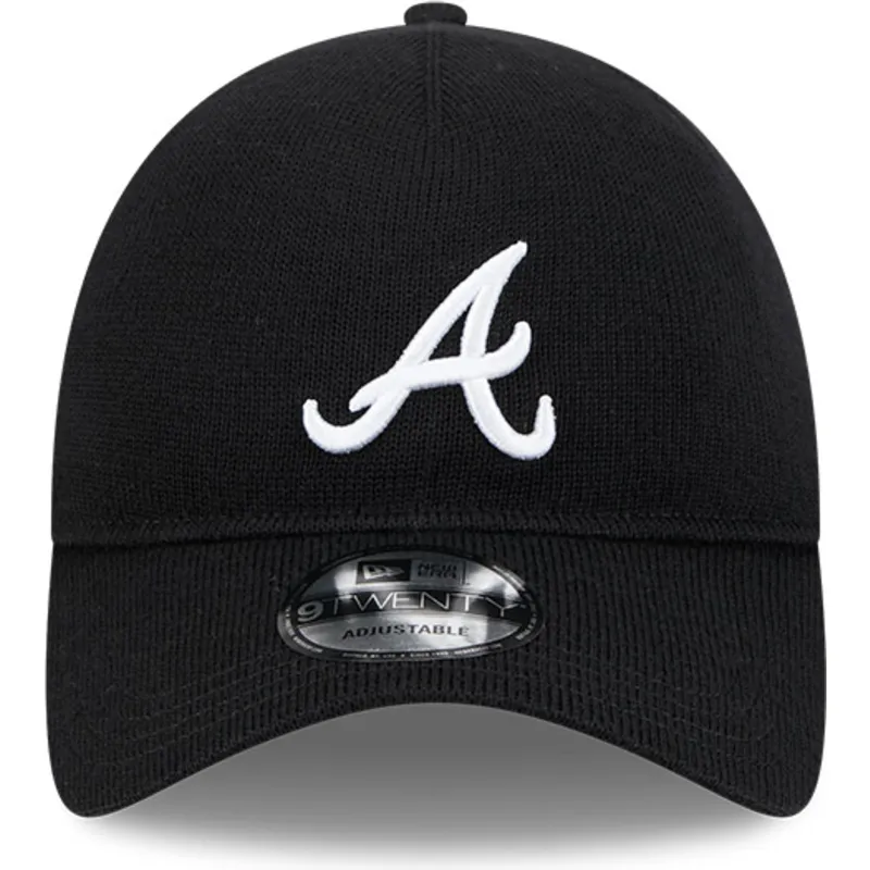 sort-justerbar-kurvet-kasket-9twenty-merino-wool-fra-atlanta-braves-mlb-fra-new-era