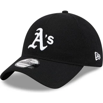Sort justerbar kurvet kasket 9TWENTY Merino Wool fra Oakland Athletics MLB fra New Era