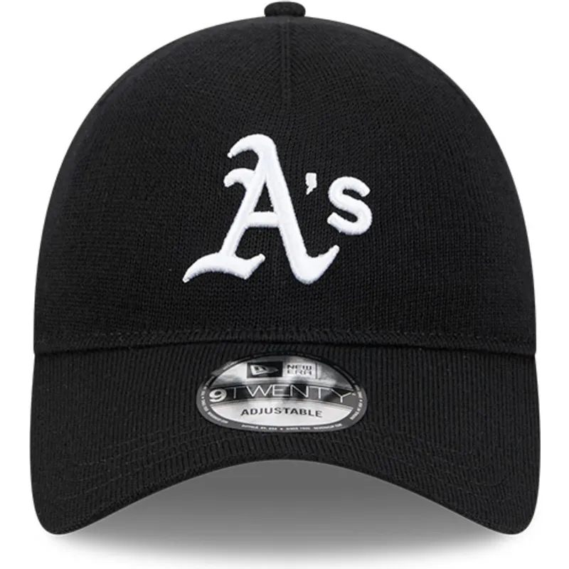 sort-justerbar-kurvet-kasket-9twenty-merino-wool-fra-oakland-athletics-mlb-fra-new-era