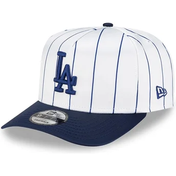 Los Angeles Dodgers MLB New Era 9FIFTY A Frame Satin Pinstripe hvid og blå snapback kasket