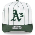 hvid-og-gron-buet-kasket-snapback-9fifty-a-frame-satin-pinstripe-fra-oakland-athletics-mlb-fra-new-era