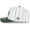 hvid-og-gron-buet-kasket-snapback-9fifty-a-frame-satin-pinstripe-fra-oakland-athletics-mlb-fra-new-era