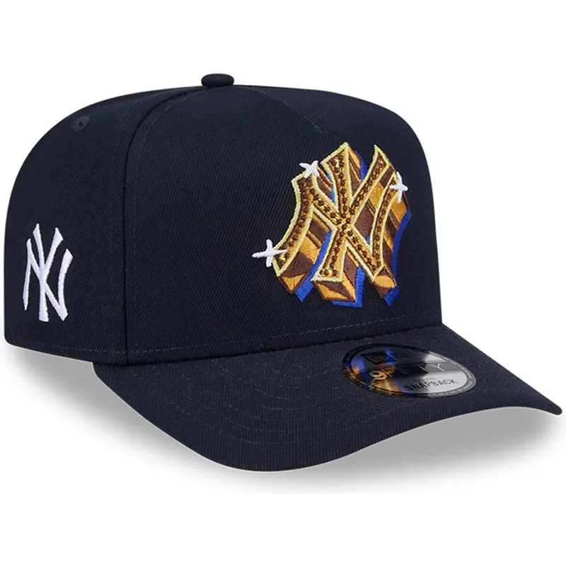 marinebla-buet-kasket-snapback-9fifty-a-frame-emblem-fra-new-york-yankees-mlb-fra-new-era