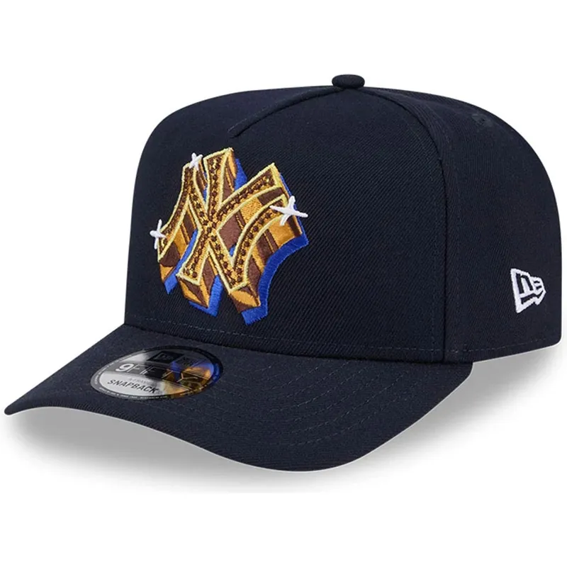 marinebla-buet-kasket-snapback-9fifty-a-frame-emblem-fra-new-york-yankees-mlb-fra-new-era