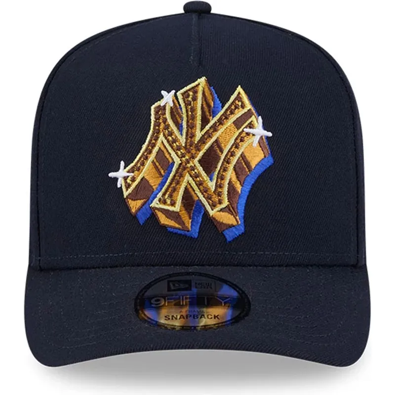 marinebla-buet-kasket-snapback-9fifty-a-frame-emblem-fra-new-york-yankees-mlb-fra-new-era