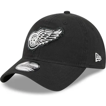 Sort justerbar 9TWENTY Stamp kasket med buet skygge fra Detroit Red Wings NHL fra New Era