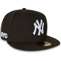 flad-brun-fitted-kasket-59fifty-nyc-side-fra-new-york-yankees-mlb-af-new-era