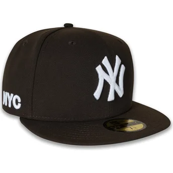 Flad brun fitted kasket 59FIFTY NYC Side fra New York Yankees MLB af New Era
