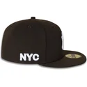 flad-brun-fitted-kasket-59fifty-nyc-side-fra-new-york-yankees-mlb-af-new-era