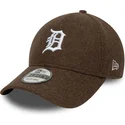 brun-buet-snapback-kasket-9forty-melton-wool-fra-detroit-tigers-mlb-fra-new-era