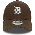 brun-buet-snapback-9forty-melton-wool-kasket-fra-detroit-tigers-mlb-fra-new-era