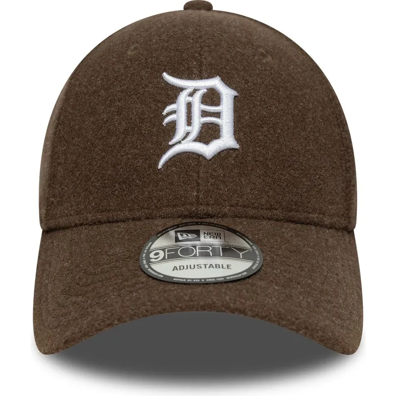 brun-buet-snapback-kasket-9forty-melton-wool-fra-detroit-tigers-mlb-fra-new-era