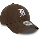 brun-buet-snapback-kasket-9forty-melton-wool-fra-detroit-tigers-mlb-fra-new-era