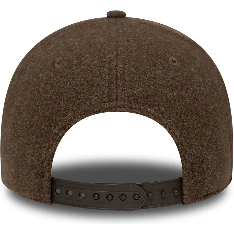 brun-buet-snapback-kasket-9forty-melton-wool-fra-detroit-tigers-mlb-fra-new-era