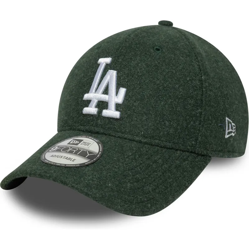 gron-curved-snapback-kasket-9forty-melton-wool-fra-los-angeles-dodgers-mlb-fra-new-era