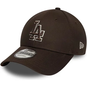 Justerbar brun buet kasket 9FORTY Outline Los Angeles Dodgers MLB fra New Era