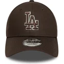justerbar-brun-buet-kasket-9forty-outline-los-angeles-dodgers-mlb-fra-new-era