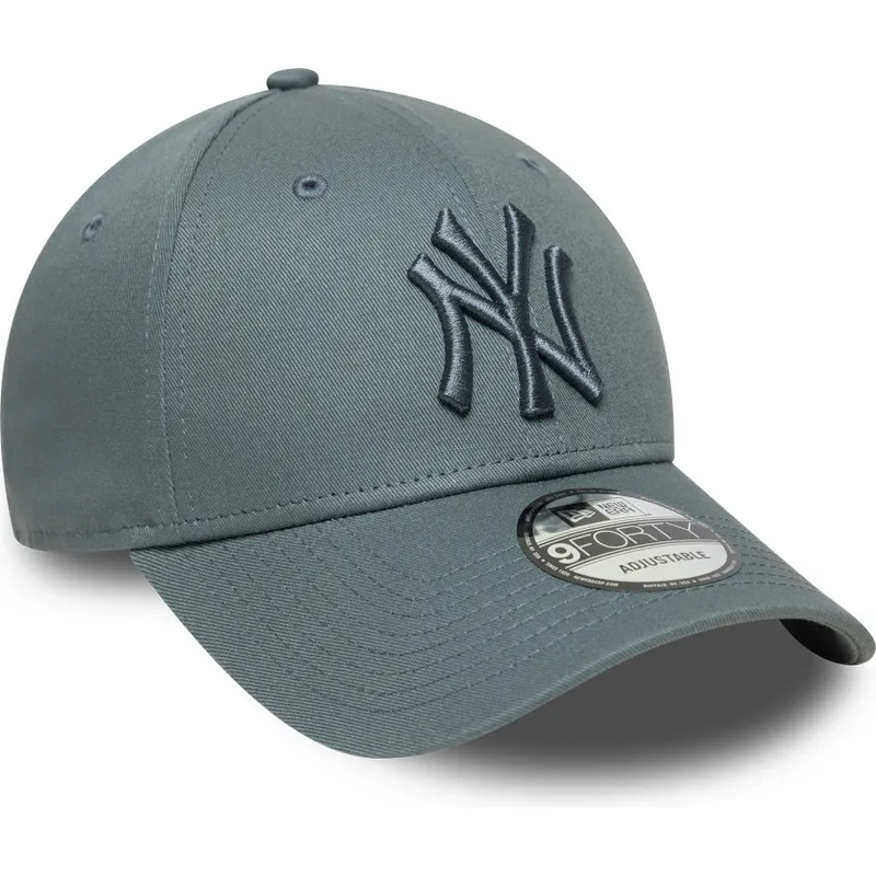 gra-justerbar-curved-kasket-med-grat-logo-9forty-league-essential-fra-new-york-yankees-mlb-fra-new-era