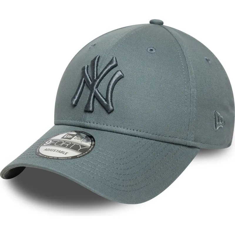 gra-justerbar-curved-kasket-med-grat-logo-9forty-league-essential-fra-new-york-yankees-mlb-fra-new-era