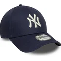 justerbar-marinebla-9forty-visor-script-new-york-yankees-mlb-kasket-fra-new-era