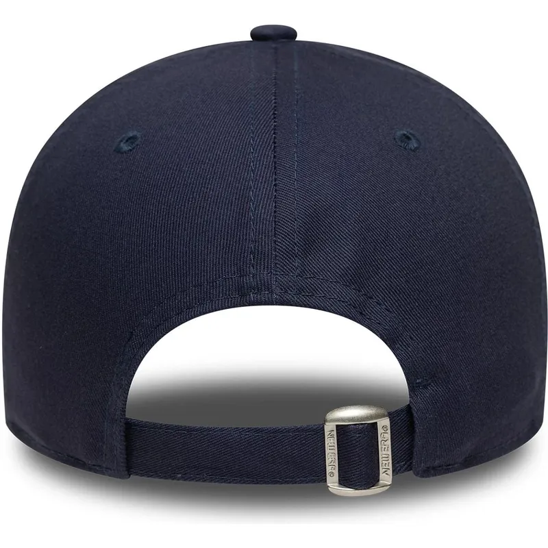 justerbar-marinebla-kurvet-kasket-9forty-visor-script-fra-new-york-yankees-mlb-fra-new-era