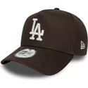 brun-buet-snapback-kasket-9forty-e-frame-side-patch-fra-los-angeles-dodgers-mlb-fra-new-era