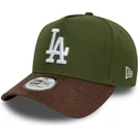 los-angeles-dodgers-mlb-new-era-9forty-e-frame-suede-visor-gron-og-brun-kurvet-snapback-kasket