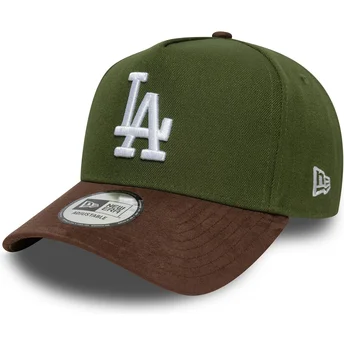 Los Angeles Dodgers MLB New Era 9FORTY E Frame Suede Visor grøn og brun kurvet snapback kasket