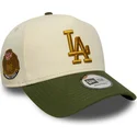 beige-og-gron-buet-kasket-snapback-9forty-e-frame-world-series-patch-fra-los-angeles-dodgers-mlb-fra-new-era
