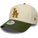 beige-og-gron-buet-kasket-snapback-9forty-e-frame-world-series-patch-fra-los-angeles-dodgers-mlb-fra-new-era