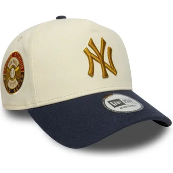 New Era New York Yankees MLB 9FORTY E Frame World Series Patch beige og marineblå snapback buet kasket