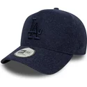 los-angeles-dodgers-mlb-new-era-9forty-e-frame-melton-morkebla-snapback-kasket-med-buet-skygge-og-morkebla-logo