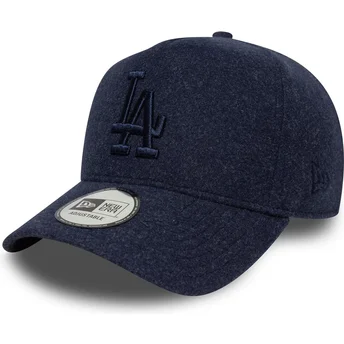 Los Angeles Dodgers MLB New Era 9FORTY E Frame Melton mørkeblå snapback kasket med buet skygge og mørkeblå logo