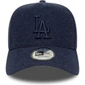 los-angeles-dodgers-mlb-new-era-9forty-e-frame-melton-marinebla-snapback-kasket-med-buet-skygge-og-marineblat-logo