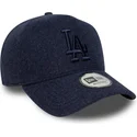 los-angeles-dodgers-mlb-new-era-9forty-e-frame-melton-marinebla-snapback-kasket-med-buet-skygge-og-marineblat-logo