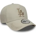 beige-buet-snapback-kasket-med-beige-logo-9forty-e-frame-tonal-icon-los-angeles-dodgers-mlb-fra-new-era
