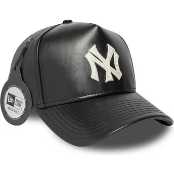 Sort justerbar kurvet kasket 9FORTY E Frame Img Leather fra New York Yankees MLB fra New Era