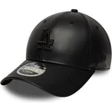 los-angeles-dodgers-mlb-new-era-9forty-m-crown-pu-sort-snapback-kasket-med-buet-skygge-og-sort-logo