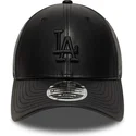 los-angeles-dodgers-mlb-new-era-9forty-m-crown-pu-sort-snapback-kasket-med-buet-skygge-og-sort-logo