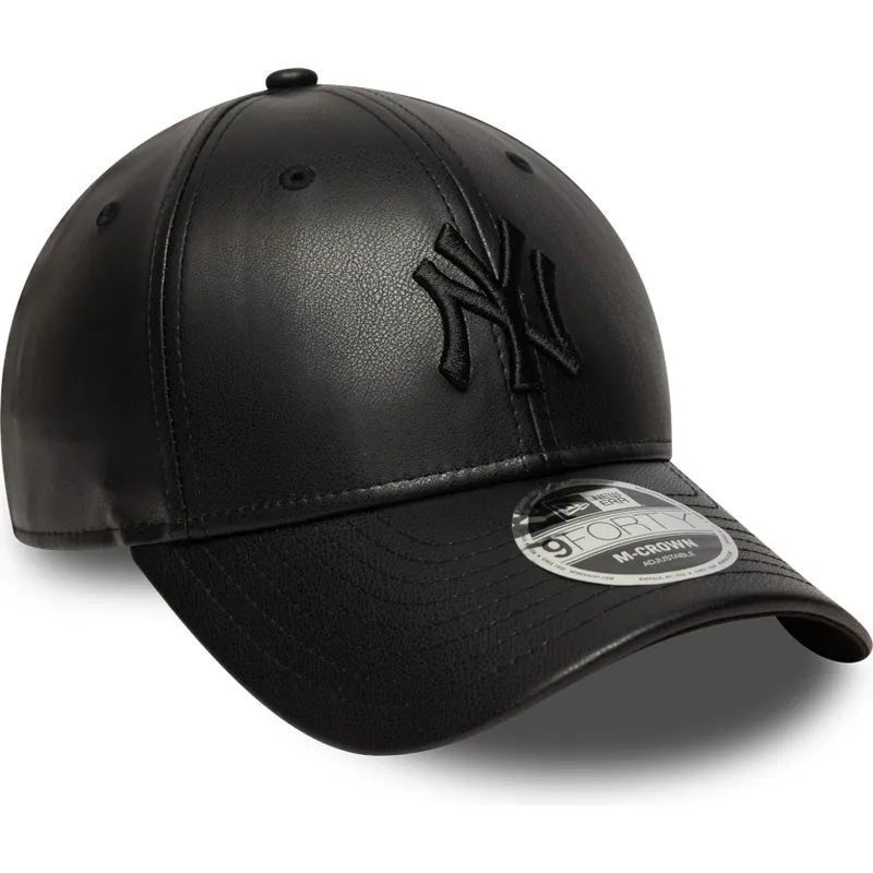 sort-buet-snapback-kasket-med-sort-logo-9forty-m-crown-pu-fra-new-york-yankees-mlb-fra-new-era