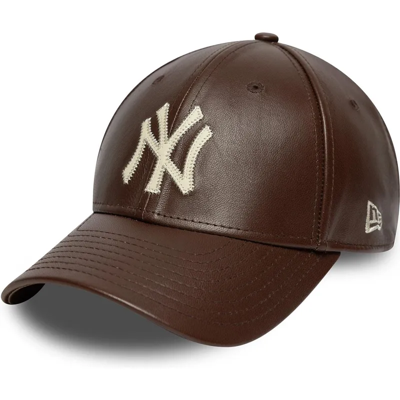 brun-justerbar-kurvet-kasket-9forty-m-crown-img-leather-fra-new-york-yankees-mlb-fra-new-era