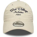 beige-justerbar-west-village-9twenty-wordmark-kasket-fra-new-era