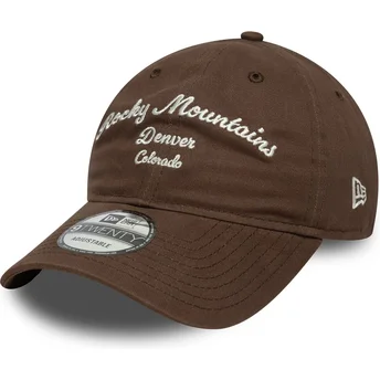 Brun justerbar buet kasket Rocky Mountains 9TWENTY Wordmark fra New Era