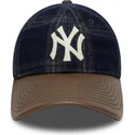 new-york-yankees-mlb-new-era-9twenty-img-loden-leather-justerbar-marinebla-og-brun-buet-kasket